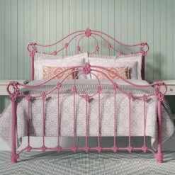 Albany Cast Iron Bed Frame -The Bed Rooms Shop AlbanyCastBedinPink