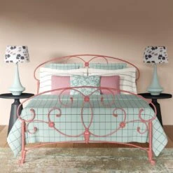 Aroona Cast Iron Bed Frame -The Bed Rooms Shop AroonaCastBedinPink