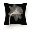 Black And White Abstract Flower Cushion III