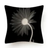 Black And White Abstract Flower Cushion VII