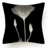 Black And White Abstract Flower Cushion IV