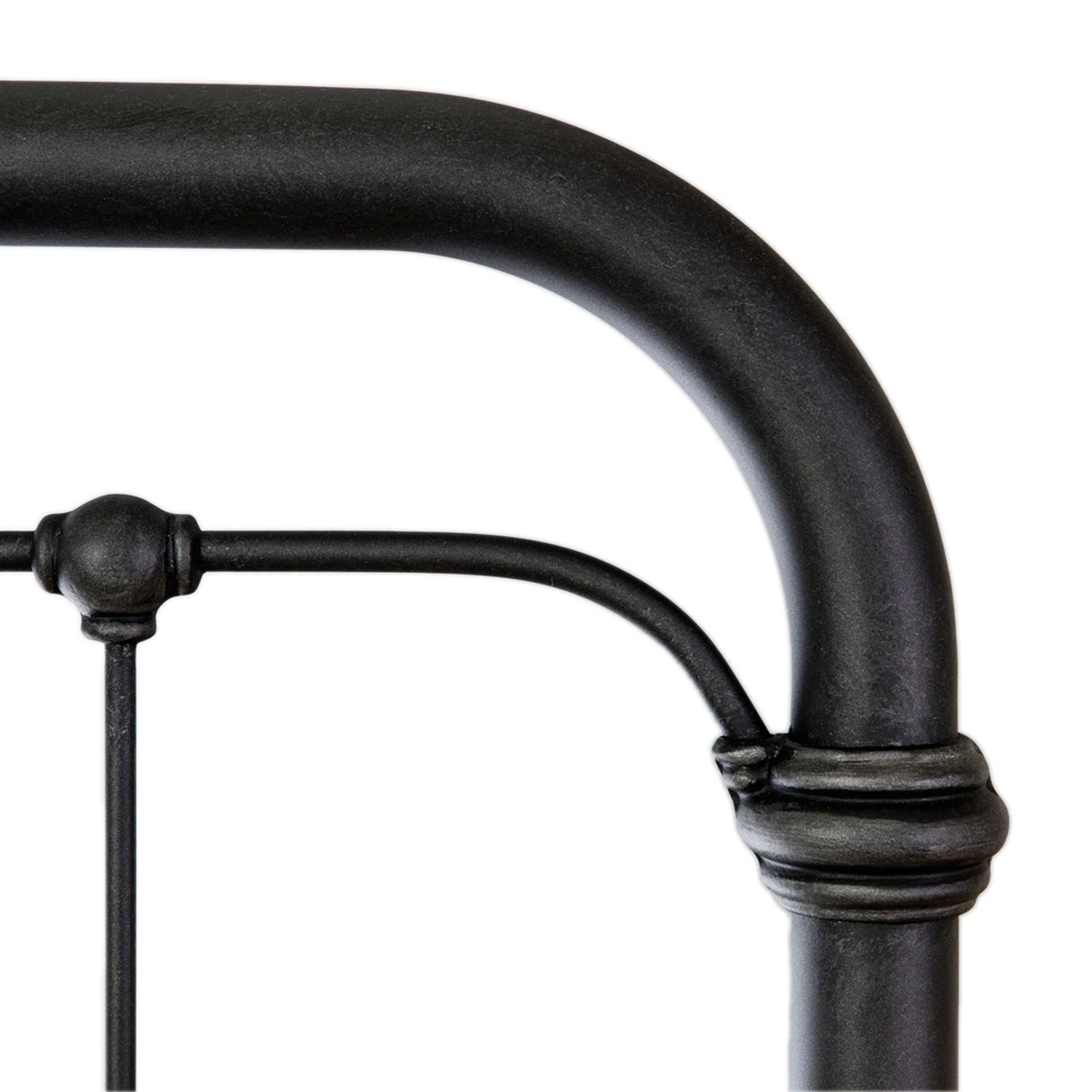 Braden Cast Iron Bed Frame Braden Cast Iron Bed Frame -The Bed Rooms Shop Braden 1001 queen CBMPF AgedIron finish closeup1