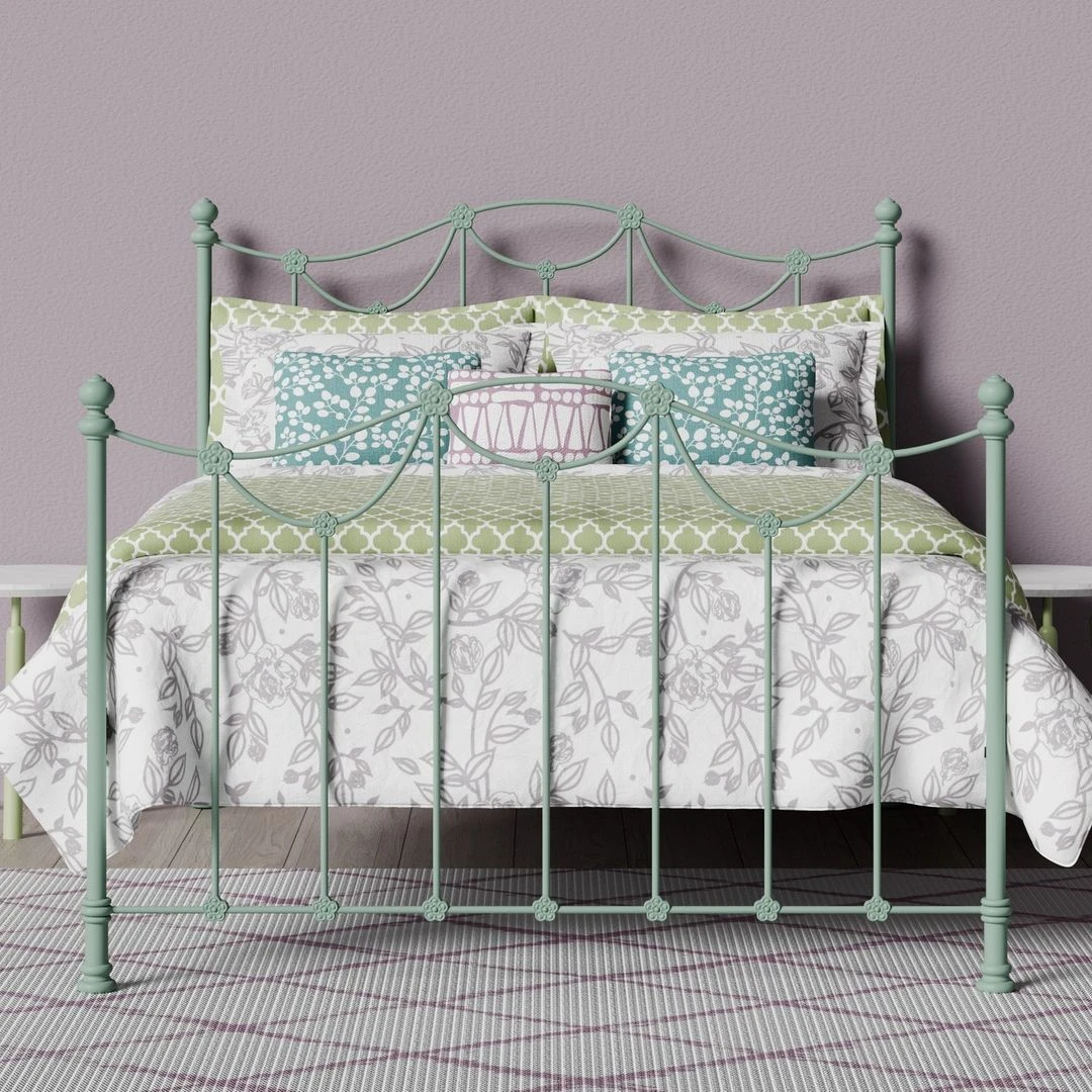 Carlton Cast Iron Bed Frame Carlton Cast Iron Bed Frame -The Bed Rooms Shop CarltonCastinPaleGreen