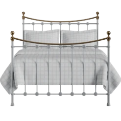 Carrum Cast Iron Bed Frame -The Bed Rooms Shop Carrum Cast Iron Frame Brass Glossy Silver