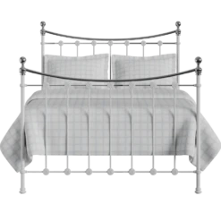 Carrum Cast Iron Bed Frame -The Bed Rooms Shop Carrum Cast Iron Frame Chrome Satin White