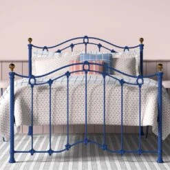 Clareville Cast Iron Bed Frame -The Bed Rooms Shop ClarevilleCastBedinDarkBlue