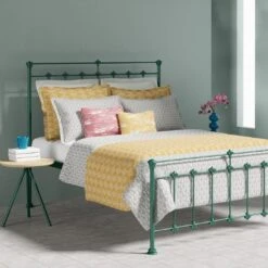 Edan Cast Iron Bed Frame 3 Edan Cast Iron Bed Frame -The Bed Rooms Shop EdanCastBedinDarkGreen