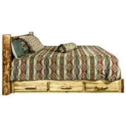 Glacier Country Wood Bed FrameLow Foot With Drawers -The Bed Rooms Shop GlacierCountryPlatform4