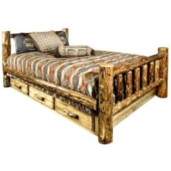 Glacier Country Wood Bed Frame With Drawers