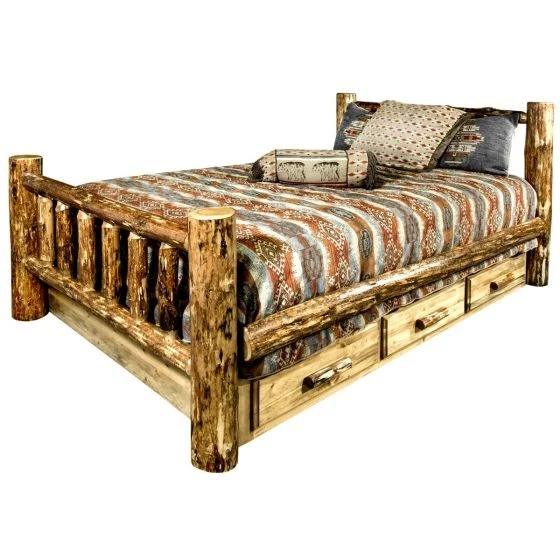 Glacier Country Wood Bed Frame With Drawers Glacier Country Wood Bed Frame With Drawers -The Bed Rooms Shop GlacierDrawers2