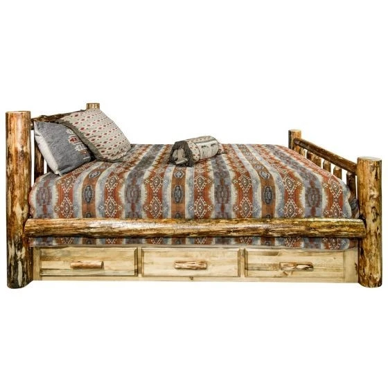 Glacier Country Wood Bed Frame With Drawers Glacier Country Wood Bed Frame With Drawers -The Bed Rooms Shop GlacierDrawers4