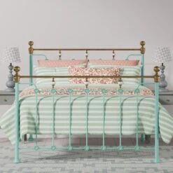 Glenmore Cast Iron Bed Frame -The Bed Rooms Shop GlenmoreCastBedinCyan