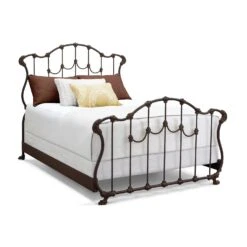 Hamilton Cast Iron Bed Frame -The Bed Rooms Shop Hamilton 1052 queen CBMPF AgedRust finish angle1