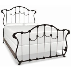 Hamilton Cast Iron Bed Frame -The Bed Rooms Shop Hamilton Cast Iron Bed Frame Black Suede