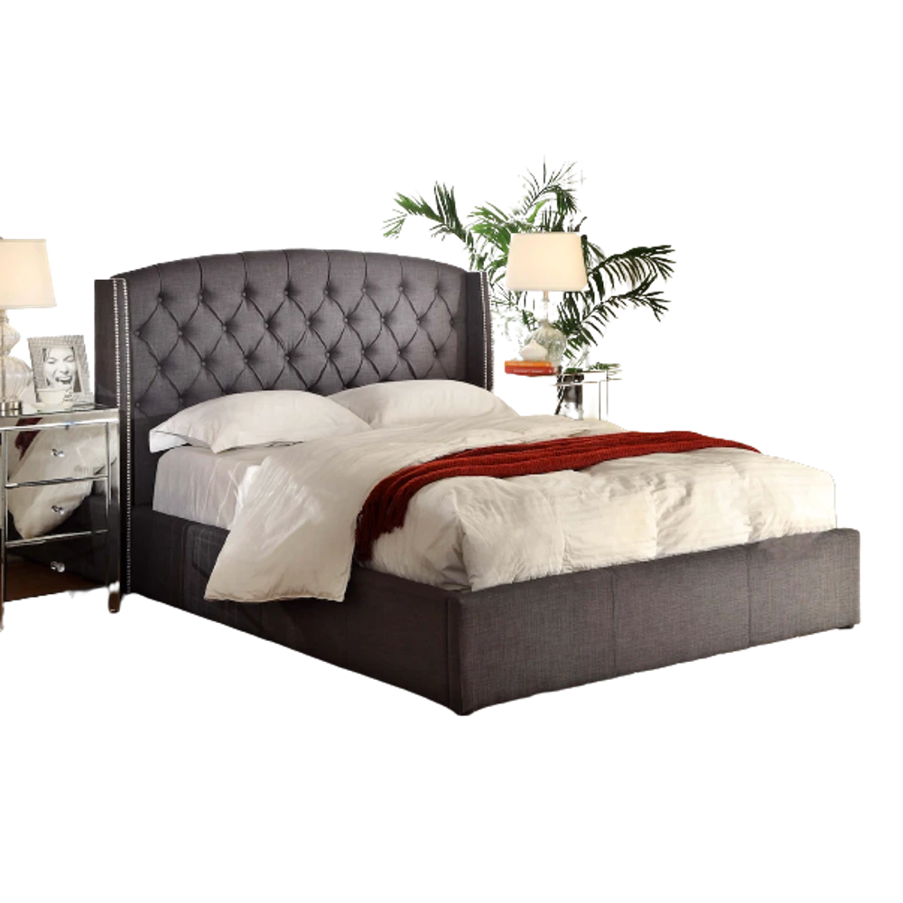 Long Island Upholstered Bed Long Island Upholstered Bed -The Bed Rooms Shop HamptonCharcoal1