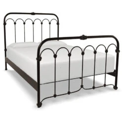 Hillsboro Cast Iron Bed Frame -The Bed Rooms Shop Hillsboro Cast Iron Bed Frame Black Suede