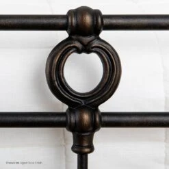 Latif Cast Iron Bed Frame -The Bed Rooms Shop Latif 1054 queen CBMPF AgedGold finish closeup1