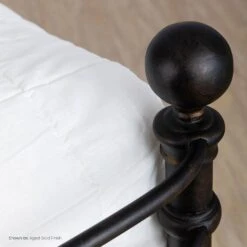 Latif Cast Iron Bed Frame -The Bed Rooms Shop Latif 1054 queen CBMPF AgedGold finish closeup2