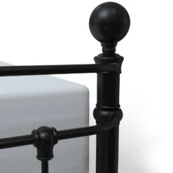 Latif Cast Iron Bed Frame -The Bed Rooms Shop Latif 1054 queen CBMPF Matteblack finish closeup2