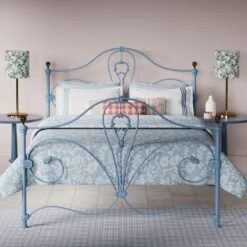 Melbourne Cast Iron Bed Frame -The Bed Rooms Shop MelbourneCastBedinPowderBlue