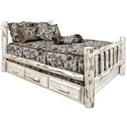 Montana Wood Bed Frame With Drawers