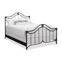 Montgomery Cast Iron Bed Frame 6 Montgomery Cast Iron Bed Frame -The Bed Rooms Shop Montgomery 1081 queen CBMPF AgedIron finish angle