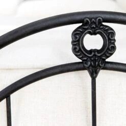 Montgomery Cast Iron Bed Frame 4 Montgomery Cast Iron Bed Frame -The Bed Rooms Shop Montgomery 1081 queen CBMPF AgedIron finish closeup1