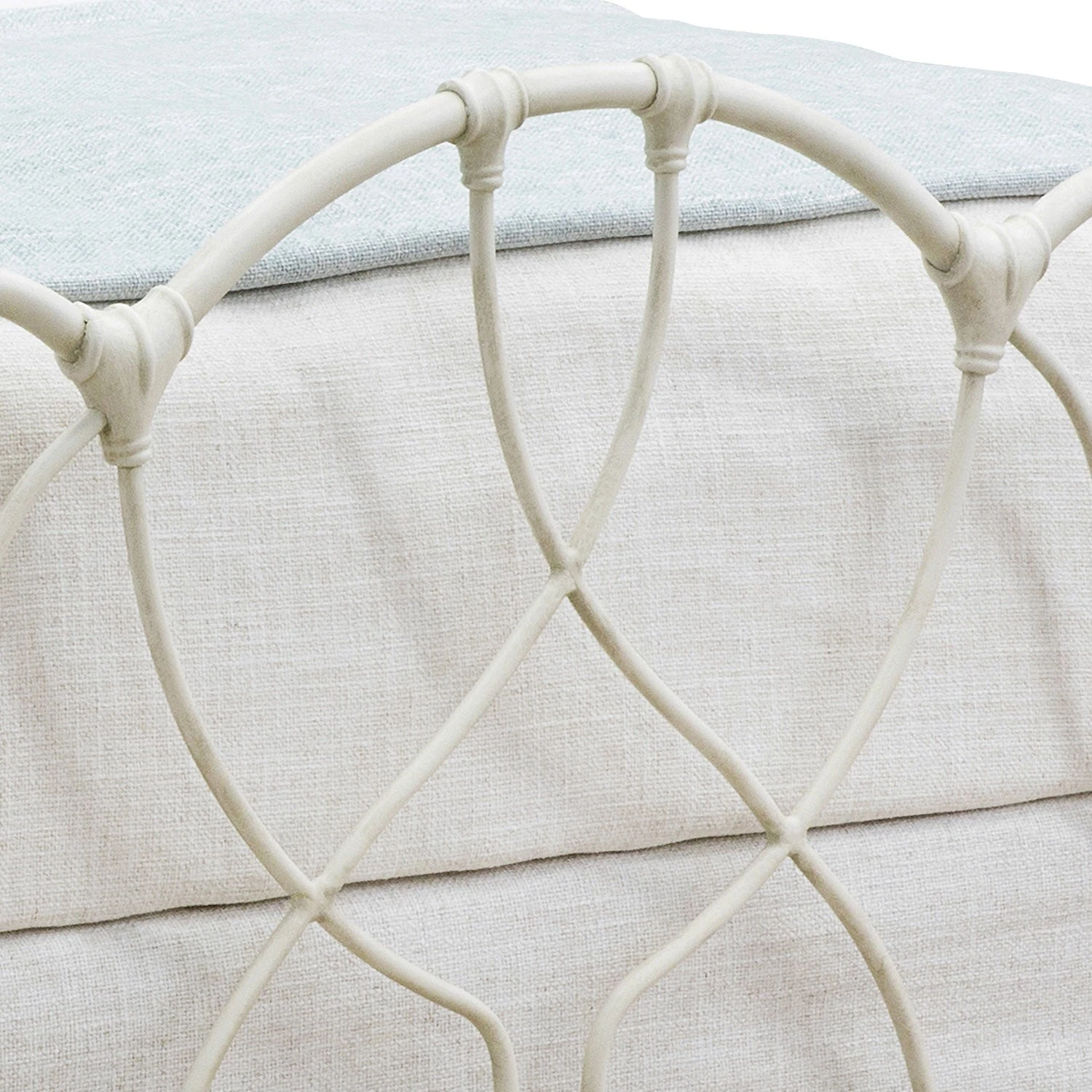 Morsley Cast Iron Bed Frame Morsley Cast Iron Bed Frame -The Bed Rooms Shop Morsley 1026 queen CBMPF RusticIvory finish closeup2