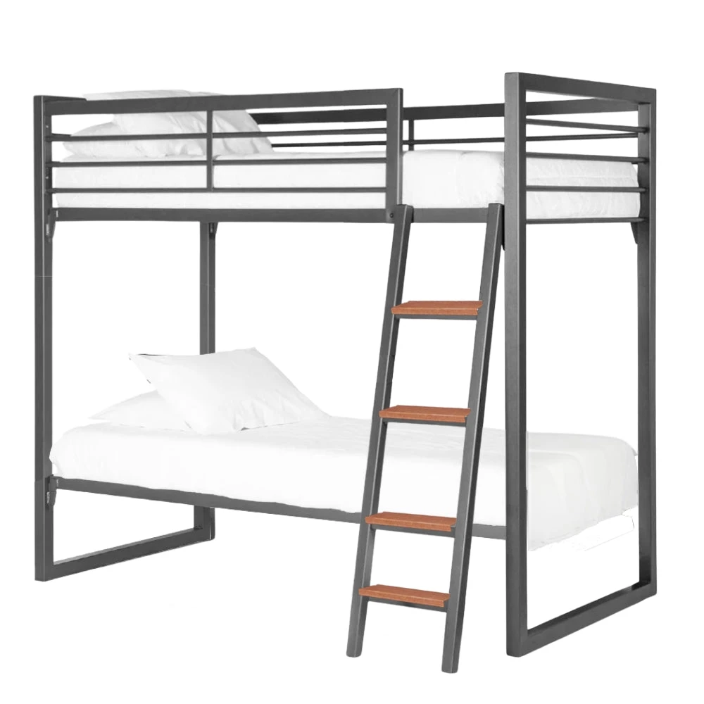 Nash Metal Bunk Bed Nash Metal Bunk Bed -The Bed Rooms Shop NashMetalBunkBedw TimberTread