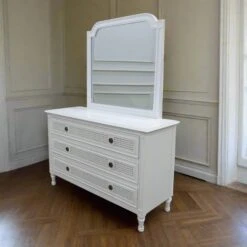 Loire Dressing Table With Mirrror -The Bed Rooms Shop Paloma dressing table side
