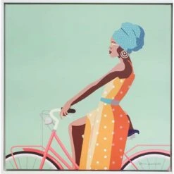 Pink Bicycle Print On Canvas