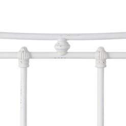 Quati Cast Iron Bed Frame With Surround Frame 2 Quati Cast Iron Bed Frame With Surround Frame -The Bed Rooms Shop Quati 1046MS queen HBMS CottageWhite finish closeup3