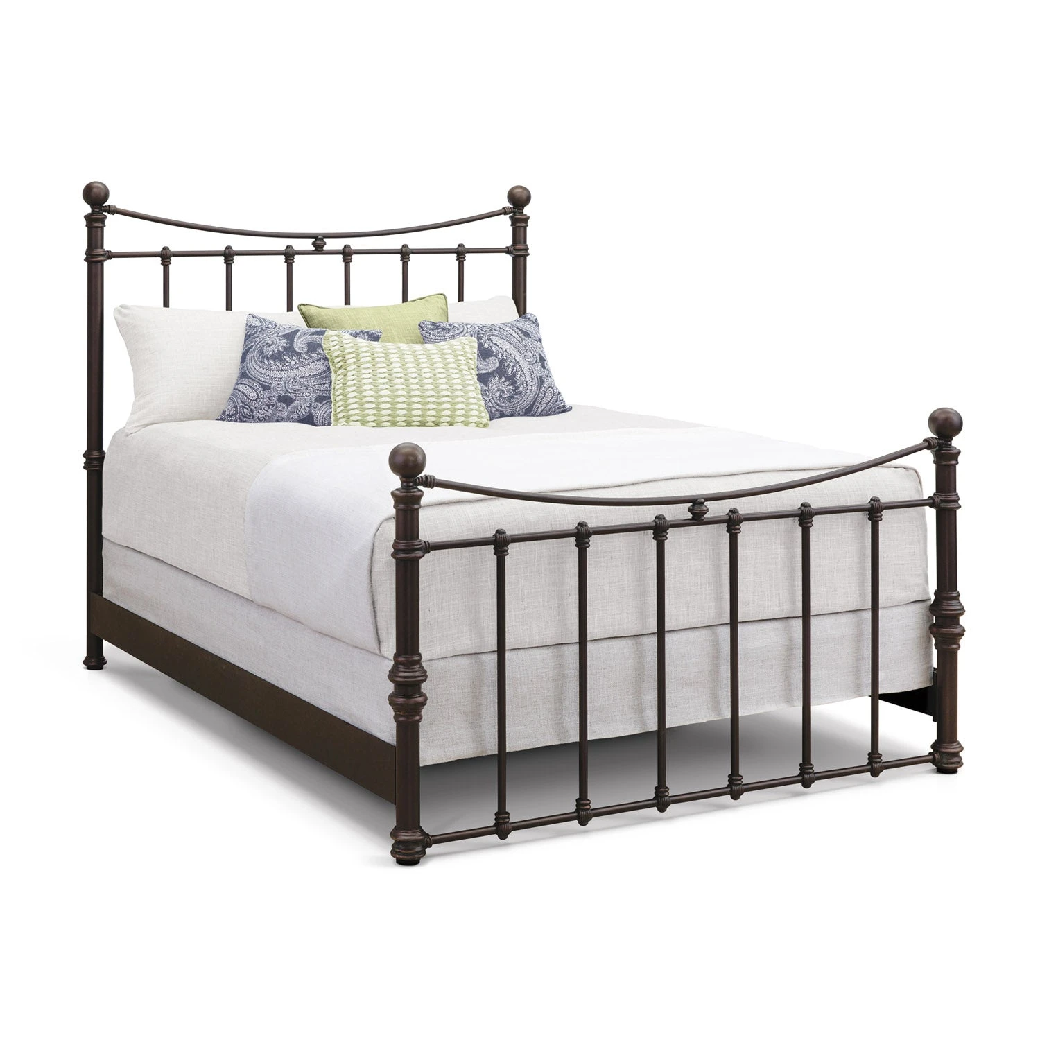 Quati Cast Iron Bed Frame Quati Cast Iron Bed Frame -The Bed Rooms Shop Quati 1046 queen CBMPF OldCopper finish angle
