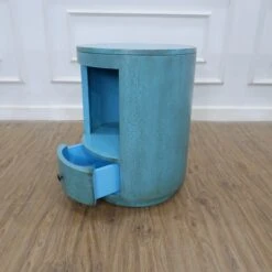 Turquoise Bedside Table 2 Turquoise Bedside Table -The Bed Rooms Shop Roundbedsidetable colourToscagreencrackle.8