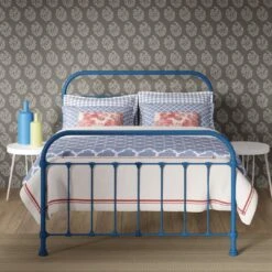 Tamworth Cast Iron Bed Frame -The Bed Rooms Shop TamworthCastBedinBlue