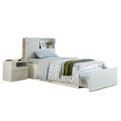 Evans Wood Bed Frame - White