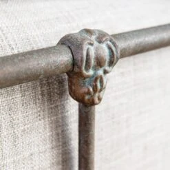Wellington Cast Iron Bed Frame -The Bed Rooms Shop Wellington 1057 queen CBMPF TexturedCopperMoss finish closeup2