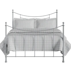 Winton Cast Iron Bed Frame -The Bed Rooms Shop Winton Cast Iron Frame Glossy Silver