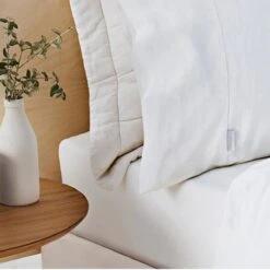 Abbotson Linen Fitted Sheet 9 Abbotson Linen Fitted Sheet -The Bed Rooms Shop abbotson linen fitted sheet white 5
