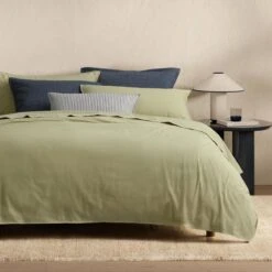 Bayley Washed Percale Quilt Cover Set 2 Bayley Washed Percale Quilt Cover Set -The Bed Rooms Shop bayley washed percale quilt cover set soft fern 6