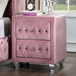 Zohar Bedside Table - Pink