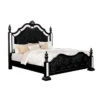 Azha Mirrored & Upholstered Bed Frame - Black