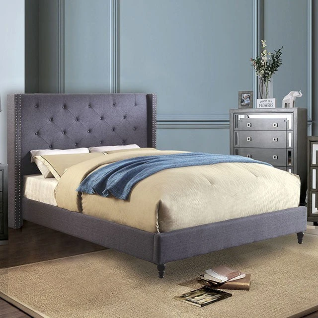 Anabelle Upholstered Bed Frame - Blue Anabelle Upholstered Bed Frame - Blue -The Bed Rooms Shop cm7677bl cm7534 1 5