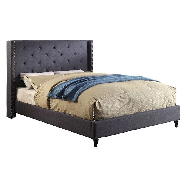 Anabelle Upholstered Bed Frame - Blue Anabelle Upholstered Bed Frame - Blue -The Bed Rooms Shop cm7677bl wb 5