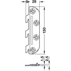 Cranked Hook Metal Bed Fitting -The Bed Rooms Shop cranked hook large dimensions