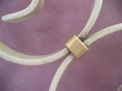 Monique Metal Bed Frame -The Bed Rooms Shop distressed ivory gold highlight 1 21