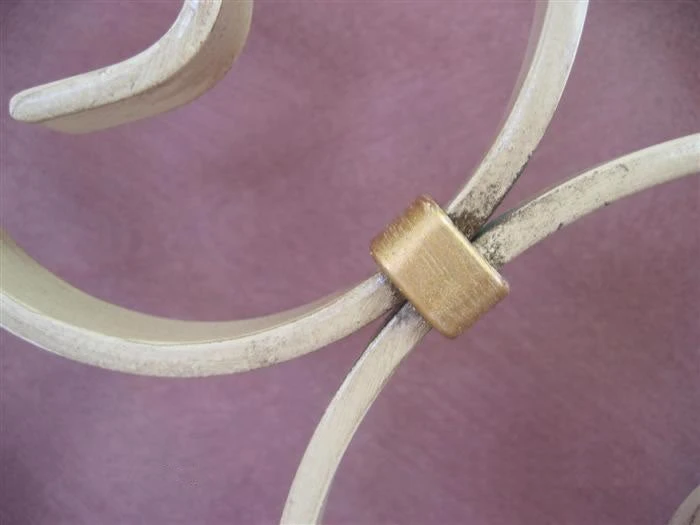 Darcy Metal Bed Frame Darcy Metal Bed Frame -The Bed Rooms Shop distressed ivory gold highlight 1 24