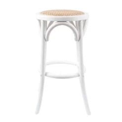 Rattan Kitchen Stool White